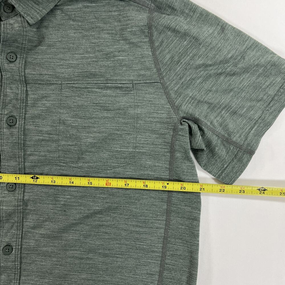 Smartwool Merino Wool Sport 150 Green Short Sleeve Button Down Shirt Mens Size M - Picture 5 of 7